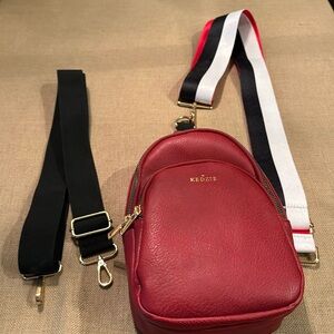Kenzie Sling Crossbody, Dark red.